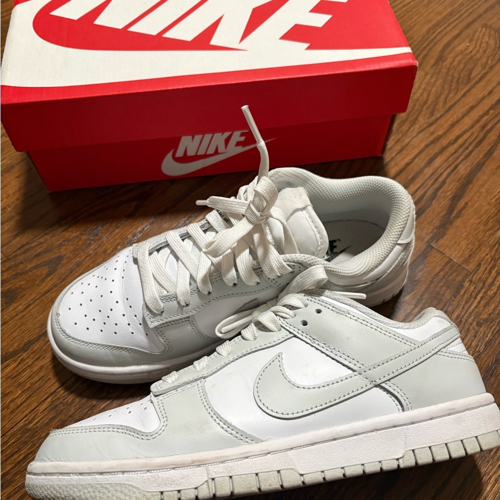 Nike White and Gray Dunks